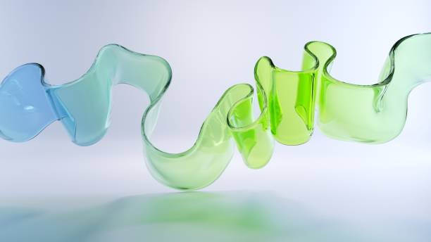 istock 3d render, abstract modern minimal wallpaper, glass wavy shape with mint blue green gradient isolated on white background 1401328695