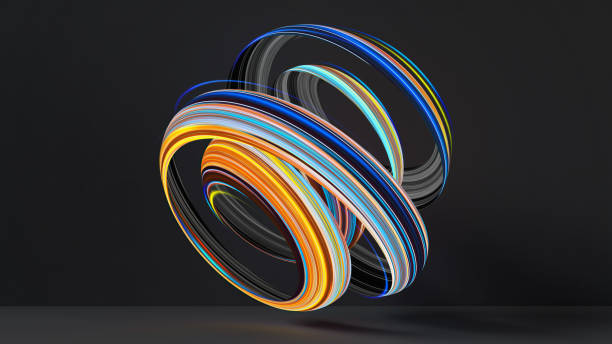 istock 3d render, tangled ribbon isolated on black background, abstract modern wallpaper 1401328977