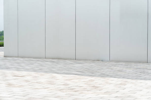 istock empty ground floor in front of modern architecture exterior. 1401331461