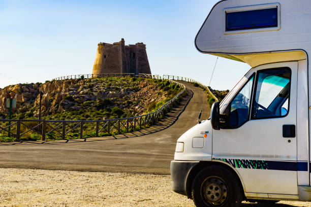 istock Caravan at Mesa Roldan tower, Spain 1401331918