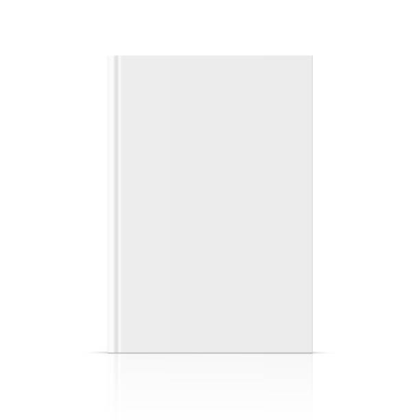 ilustrações, clipart, desenhos animados e ícones de livro de capa dura vertical fechado, folheto, catálogo ou mockup de revista - paperback white background book front view