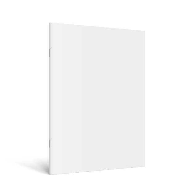 geschlossenes vertikales taschenbuchheft, katalog oder zeitschriftenmodell - nobody isolated white white background stock-grafiken, -clipart, -cartoons und -symbole