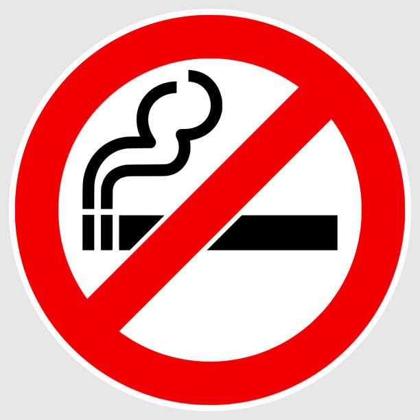 ilustrações, clipart, desenhos animados e ícones de nenhum sinal de fumar vector a ilustração - no smoking sign smoking sign cigarette