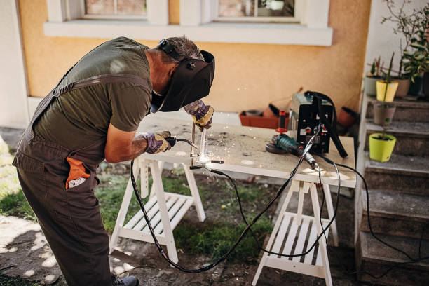 istock Welding worker, do the metal welding yourself 1401334374
