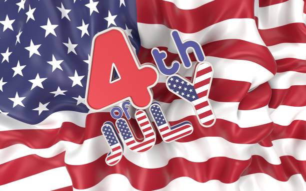 istock Full Screen 4th Of July American Flag is Waving 1401334493