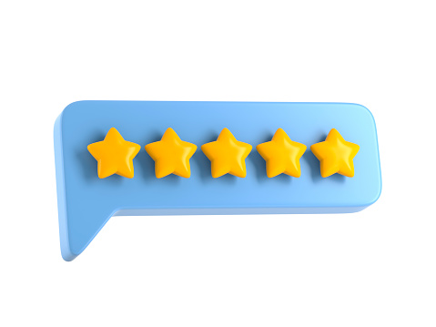 Best excellent services rating of satisfied customers. Comments of buyers for services in market. 3d illustration