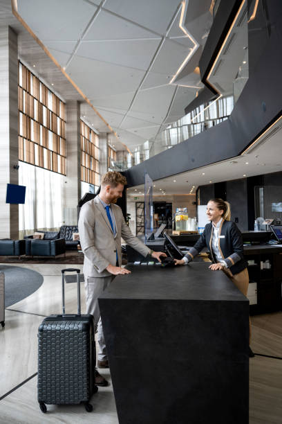 istock Contactless payment during business trip 1401340844