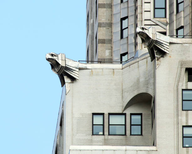 The Chrysler Building Eagles Eagle ornaments adorning The Chrysler Building (1930), New York City. chrysler building eagles stock pictures, royalty-free photos & images