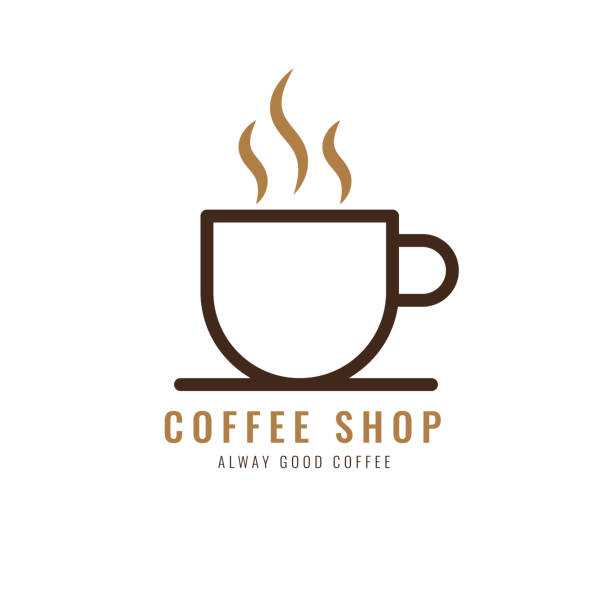 ilustrações, clipart, desenhos animados e ícones de símbolo de design de cafeteria. conceito de xícara quente de café. ilustração vetorial - latté coffee coffee shop art