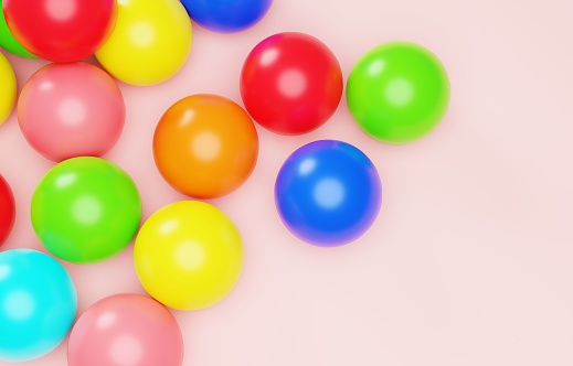 Colorful balls on blue background