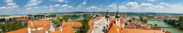 istock Panoramic photo of Czech town Telc 1401348924