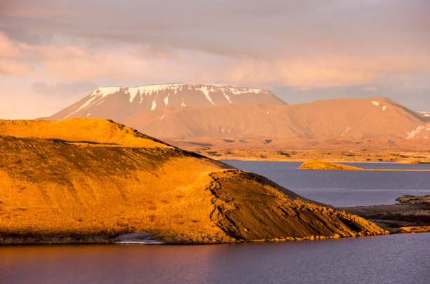 istock Craters and mountains in the golden hour 1401351289