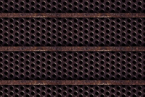 Rusty brown metal grid full frame background