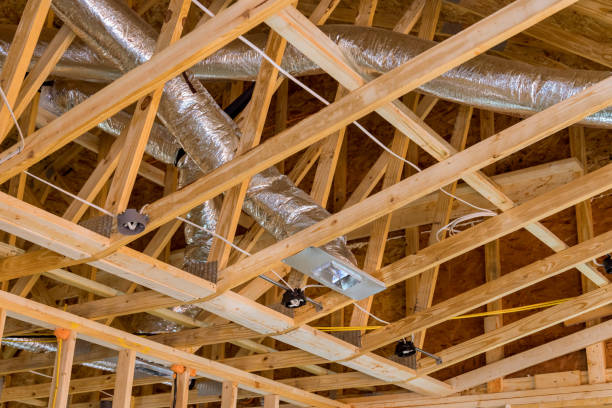 istock Ventilation pipes in silver insulation material on the whole house air ventilation 1401358282