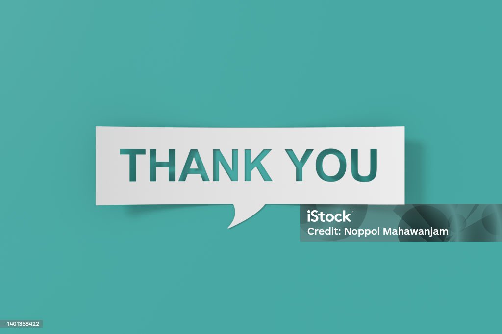 Thank you banner design. 3D rendering. Thank You - Phrase Stock Photo