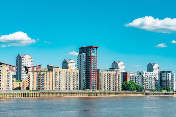 istock Luxury apartments on the Thames, London, UK 1401361065