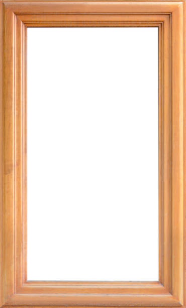Nice wooden picture frame, used outside, aged, stained, isolated, clipping- path