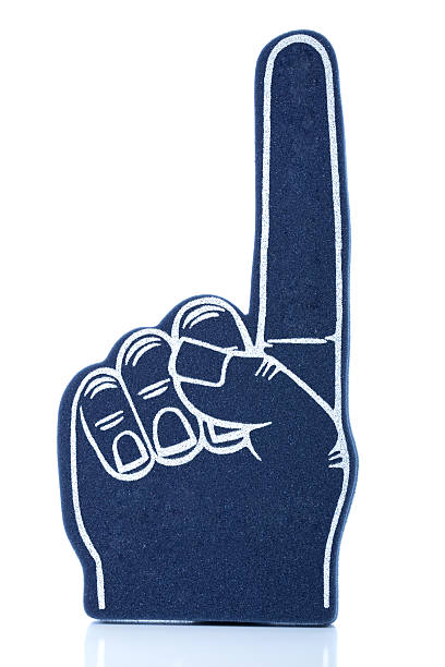 istock Blue foam finger with first digit pointing up-number one 140136348