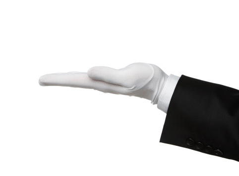 Butler's hand offering product