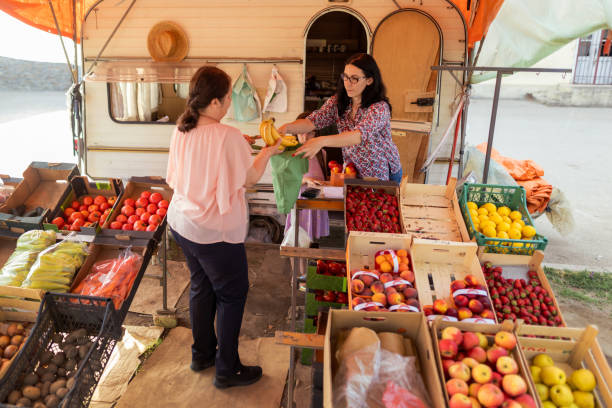 istock Camper market with fruit and vegetables 1401364734