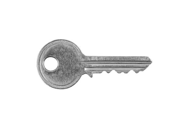 istock Black and white home key, metal, head decor, clipping-path, isolated 1401364948