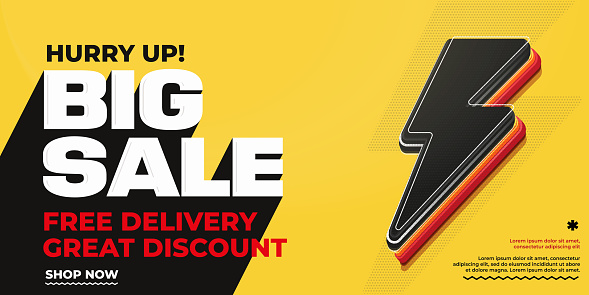 Big sale banner with free delivery and great discount
