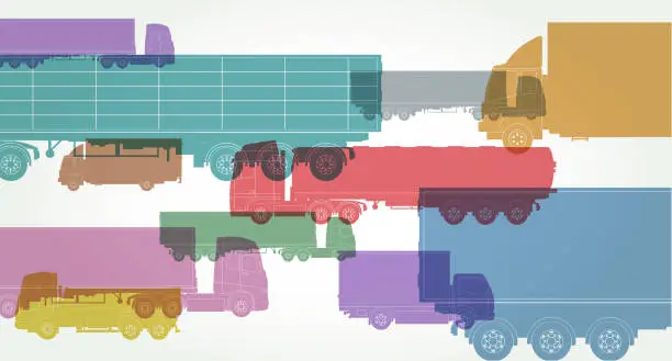 Vector illustration of Lorries or Trucks