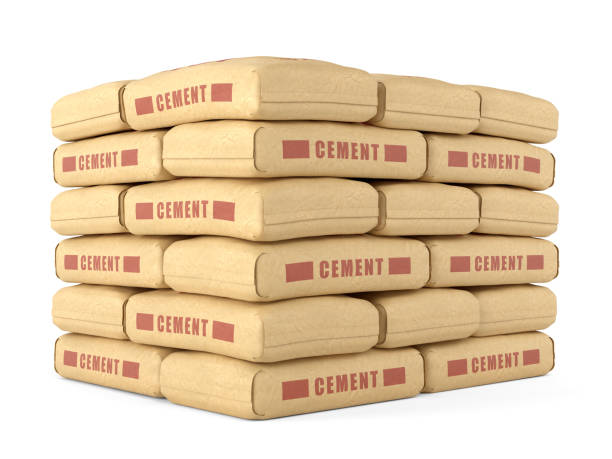istock Craft paper cement bags isolated on white background 1401379120