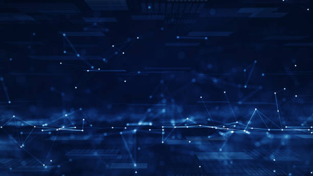 istock Abstract concept of digital technology and online cybersecurity data protection. polygon internet network connection with dark blue background. front focus back blur. Big data. 1401381395