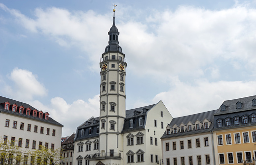 Front View Of City Center, Marian Column And New City Hall In Munich, Germany