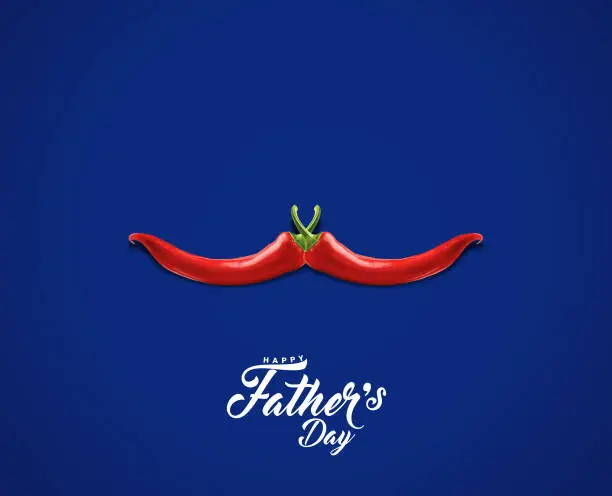Happy Father's Day food Concept. DAD type shape with chilis concept for restaurant and food brand for father's day. Pizza Restaurant fast food Father's day concept.