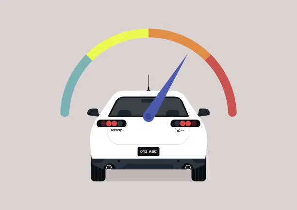 Vector illustration of A speedometer dashboard, don't exceed the speed limit