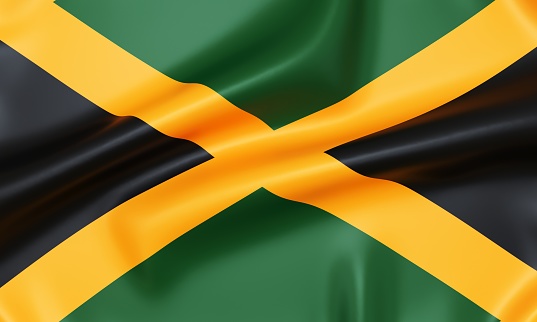 Flag of Jamaica, realistic 3d rendering.