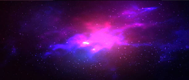 ilustrações, clipart, desenhos animados e ícones de ilustração cósmica vetorial. belo fundo espacial colorido. cosmos de aquarela - multi colored floral pattern acrylic painting purple