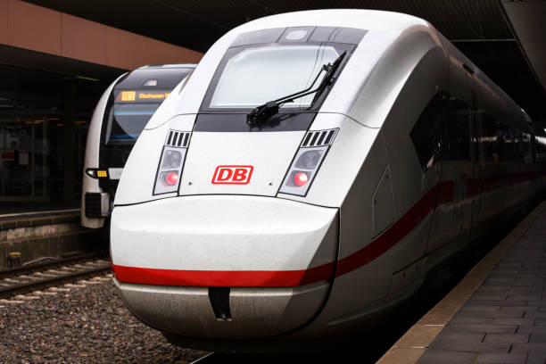 a modern german ice train stock photo