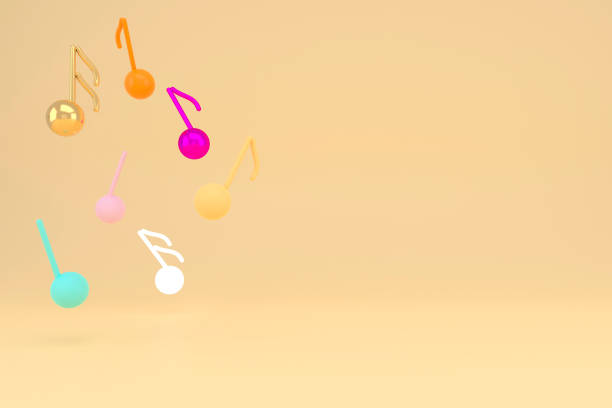 istock 3d illustration of music note. Music melody background. 1401388201