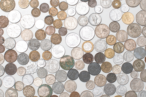 Coins collection, old and new coins all over the world.