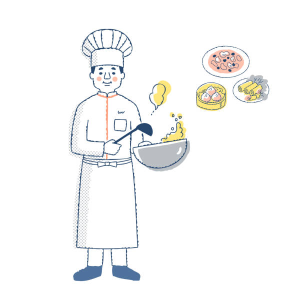 illustrations, cliparts, dessins animés et icônes de coq de restaurant chinois et cuisine - chinese cuisine fried rice asian cuisine wok