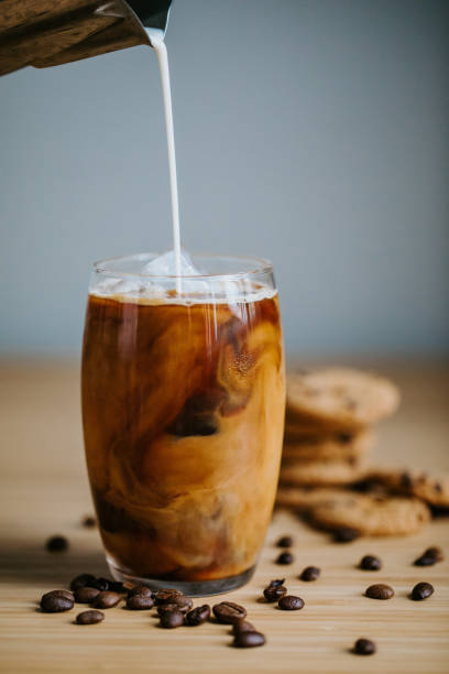 istock Iced latte on wooden table 1401392855