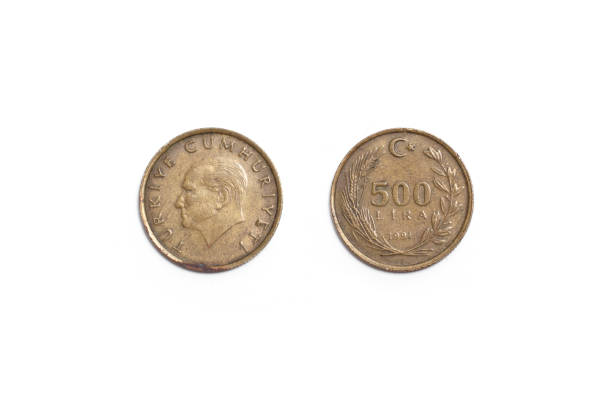 istock old coin, 500 Turkish Lira 1401396386
