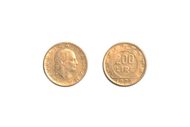 istock old coin, Italy 200 Lire 1401397062
