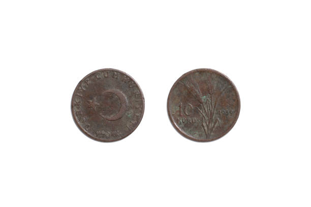 istock old coin, Turkish 10 Kurus 1401399223