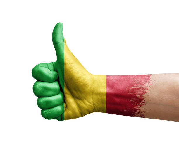 istock Hand making thumb up painted with flag of mali 1401403500