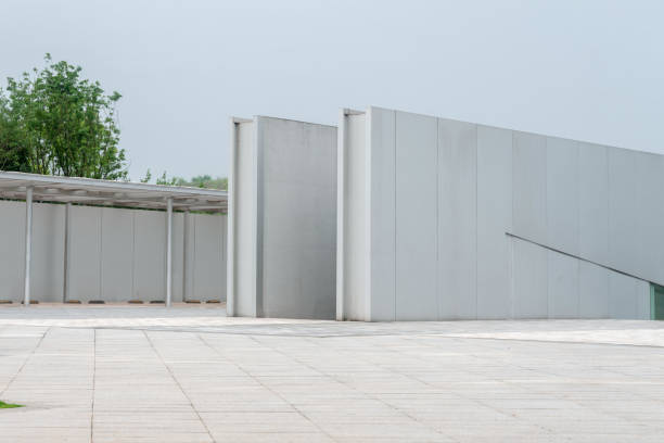 istock empty ground floor in front of modern architecture exterior. 1401404786