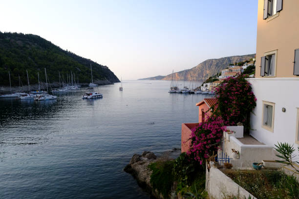 Assos village in Kefalonia, Greece on July 28, 2021.