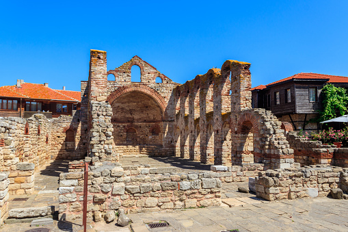 Iglesia bizantina de Santa Sofía, también conocida como el Antiguo Obispado en el casco antiguo de Nessebar, Bulgaria. Patrimonio de la Humanidad por la UNESCO photo