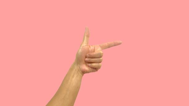 istock Pictures of people who can't remember gestures, gestures showing approval or agreement, gestures through pink background. Body language concepts like gestures. 1401423724