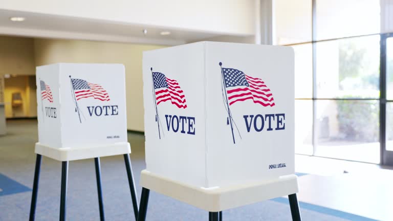 Empty Voting Booths On Election Day