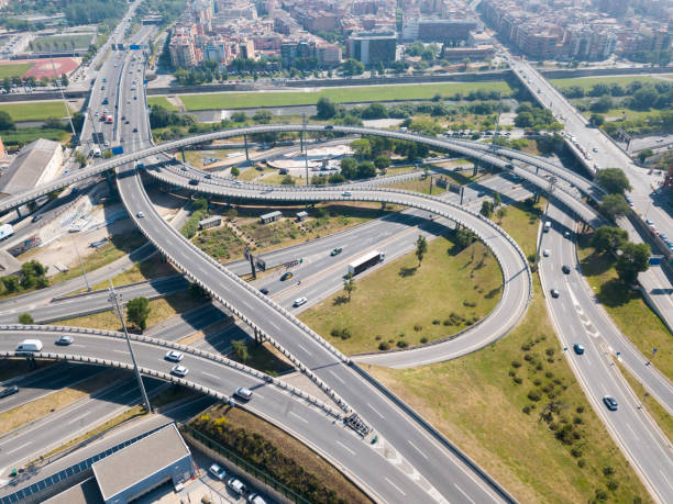 istock View on car interchange of Barcelona 1401425978