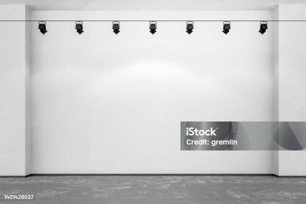 Empty Art Gallery Wall Stock Photo - Download Image Now - Wall - Building Feature, Art Museum, Empty